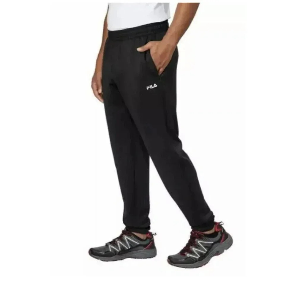 FILA Performance Joggers Black Embroidered Logo Men’s Small NWT
